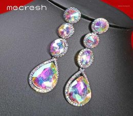 Mecresh Design AB Crystal Drop Earrings for Women Statement Teardrop Summer Long Dangle Earrings 2020 Fashion Jewellery MEH158113908269