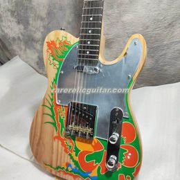 In Stock Satin Matte Natural Ash Body Jimmy Page Dragon Electric Guitar Rosewood Fingerboard Aluminium Mirror Pickguard Vintage Tuners