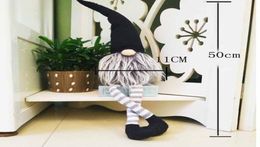 2021 New Fashion Christmas Striped Cap Faceless Doll Swedish Nordic Gnome Old Man Dolls Toy Christmas Tree Ornament Pendant Home D5404152