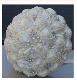 Whole Gorgeous Wedding Bridal Bouquets Elegant Pearl Bride Bridesmaid Wedding Bouquet Crystal Sparkle Accept Custom8752663