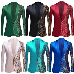 Men's Suits 2024Europe And The United States Fashion Embroidered Sequin Suit Gold Sequins Stage Performance Clothing Hip-hop