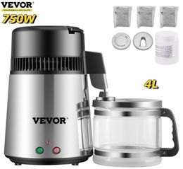 VEVOR 4L Pure Water Philtre 304 Stainless Steel Home Water Bottle Drinking Distiller Machine Electric Dental Filtration Purifier 227712137