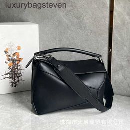 Loeiwe High end Designer bags for women puzle serie calf leather small square bag with geometric splicing single shoulder diagonal cross handbag 1:1 with real logo,box