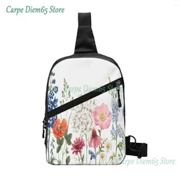 Backpack Sling Bag Beautiful Floral Chest Package Crossbody For Cycling Travel Hiking