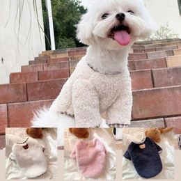 Dog Apparel Pet Clothes Plush Bear Embroidery Dogs Shirt Pullover Warm Design Puppy Coats Animal Supplies