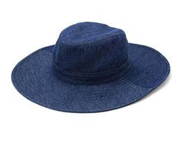 Wide Brim Hats Cotton Demin Fedoras Jean Unisex Hat Large Summer Outdoor6926643
