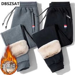 Men's Pants Winter Warm Wool Pants for Mens 2023 Lambswool Thick Casual Hot Sports Pants for Mens Trousers Brand High Quality Fashion Mens Running PantsL2405