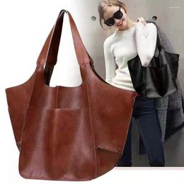 Evening Bags 2024 Simple Big Bag Soft Leather Large Capacity One Shoulder Handheld Tote Women's