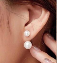 Simple Elegant Freshwater Pearl Earrings For Women 925 Sterling Silver 8MM 10MM 12MM Size Pretty Wedding Jewelry Big Promotion7888453