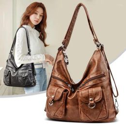 Drawstring Designer Female Backpack 3 In 1 Vintage Leather For Women 2024 School Bag Travel Bagpack Ladies Sac A Dos Back Pack