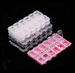 12 Grids Clear Empty Storage Box Rhinestone Acrylic Crystal Beads Jewelry Decoration Nail Art Accessories Pills Container F13777298857