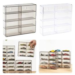 1 64 for Wheels Display Box Car Model Toy Cabinet Rack For wheels Diecast Storage Acrylic Dustproof 240430