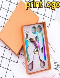 Print 4Pcslot Rose Gold Eye Lashes Stainless Steel Makeup Set Eyelash Curler Eyebrow Tweezers Scissors False Eyelash Applicator1244323