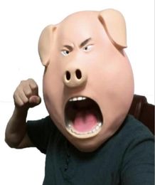 Whole 2017 High Quality Halloween Pig Scary Mask Latex Animal Head Adult Mask Angry Silicone Rubber Pig mask macka 4454839