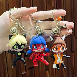 Keychains Lanyards 2024 New Creative Anime Cat Keychain Cartoon Romil Keychain Doll Car Backpack Pendant Car Keyring Decoration Jewelry Gifts Q240429