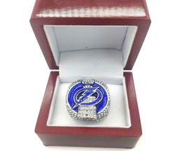 2021 Tampa Bay Lightning Championship Ring with Wooden Box Official Series 'Cup Ice Hockey Champions Rings Collection Souvenirs Gift for Fans5061663