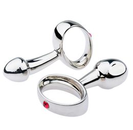 Metal anal plug with pull ring vagina Gspot Massage Prostate Stimulation Anus Plug Dilator Sex Toys For Women Men5261755