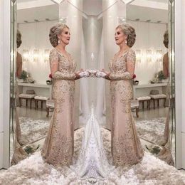 Of Bride Dresses The Mother 2021 A Line Sheer Long Sleeves Formal Godmother Evening Wedding Party Guests Gown Plus Size Custom Made