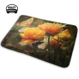 Carpets Chinstrap Flowers Butterflies Nature Soft House Family Anti-Slip Mat Rug Carpet Mouth Cover Butterfly