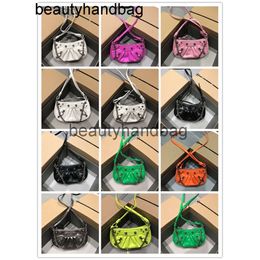 Balencig Le le cagole designer luxury Cagole Black Rhinestones Leather Pink Embossed Shoulder Bag New Tote 7A Best Quality XUON