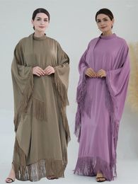Ethnic Clothing Ramadan Eid Palestine Tassel Batwing Abaya Dubai Luxury 2024 Arabic Kaftan African Dresses For Women Islam Muslim Dress