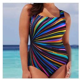 New Women's Sexy Printed High Waist Swimsuit One Piece Bikini Plus Size Swimsuit