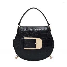 Shoulder Bags Fashion Small Round Bag 2024 Summer Cross-body Stone Pattern Handbag Zipper Mobile Phone