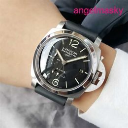 Mechanical Wrist Watch Panerai Mens Luminor Series Automatic Machinery PAM00233 Calendar Dual Time Zone 44mm Swiss Luxury Watch