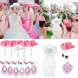 Berets Cowgirl Hat And Sunglasses Bandana Set For Bride Her Bridesmaids Group