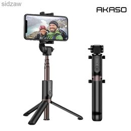 Selfie Monopods AKASO selfie stick mobile phone tripod with 360 degree rotation Bluetooth remote wireless monopod with 1/4 mounting screw used for action cameras WX