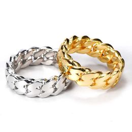 Band Rings 2024 Hip Hop Rap Singer 8mm Luxury High Quality Plating Cuban RFor Womens Fashion Jewellery Free Delivery J240429