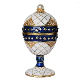 Decorative Figurines Easter Egg Trinket Box Metal Jewellery Holder Container