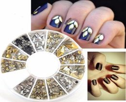 WholeMulti Style Studs Nail Art 3D Design Decoration Stickers Square Punk Rivet 1 661338537792