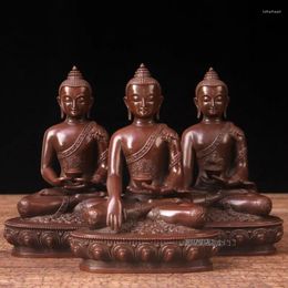 Decorative Figurines 3P Asia Buddhism Nepal Thailand Tibet Temple High Grade SAN BAO FO Buddha Sakyamuni Amitayus Statue HOME Bless