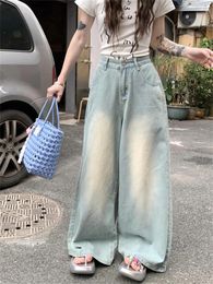 Women's Jeans Slergiri Y2k Retro Washed Wide Leg Streetwear High-waisted Loose Denim Trousers Ladies Oversize Casual Baggy Pants