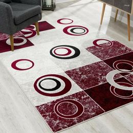 Carpets Durable For Bed Room Red And White Inverse Circles Runner Rug Home Decor