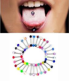 100 Pcs 2020 Newest Lot Size Ball Tongue Navel Nipple Barbells Rings Bars Body Jewellery Mixed Colour Piercing Nice Gift9564728