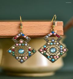 Stud Earrings China Exotic Colourful Rice Bead Female Exaggerated Alloy National Style Women Lady Beautiful9418827