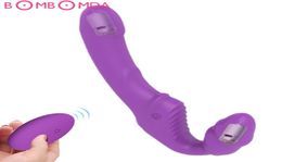 Strapless Strapon Dildo Vibrator for Couples Women Double Vibrating G Spot Adult Sex Toy for Lesbian Remote Control USB Vibrator Y2272229