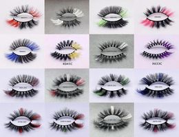False Eyelashes Mix Colour 15mm 20mm Mink Lashes Ombre Colourful Bulk Dramatic Fluffy Party Coloured For Cosplay5437729