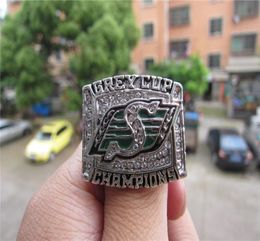 2007 Saskatchewan Roughriders The Grey Cup ship Ring With Wooden Box Men Fan Souvenir Gift Whole 2019 Drop 4197683