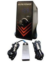 WholeProfessioanl Tattoo Power Supply Set Kit Mini ELFIN Tattoo Power Supply LCD Digital Foot Pedal Switch Clip Cord Tattoo S6095136