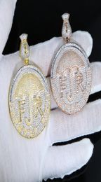 New Iced Out Money Dollar Umbrella Forever Rich Letter Necklace Two Tone Color Bling 5A Cubic Zircon CZ Pendant HipHop Jewelry4940788