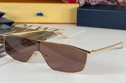 Gold Mask Sunglasses 2022 FallWinter New Noble Style Maison Craft 5 Element Logo with Enamel Rivet Lens Slim Temples Ladies Luxur1658744