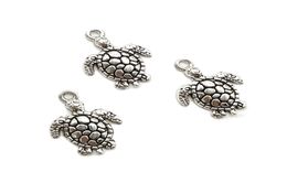 Whole 100pcs Sea turtles Antique Silver Charms Pendants Retro Jewelry Making DIY Keychain Pendant For Bracelet Earrings 1317m7680515