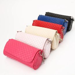 Bag Women's Woven Chain Bucket Small PU Leather Handbag Shoulder Crossbody Purse Wallet Shopping Bags Fashion Decoration