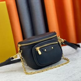 Design Mini Bumbag handbag Gradient embossed rendering gradient summer Colour front pocket detachable chain shoulder strap diagonal cross bag single shoulder bag