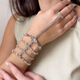 Costume Accessories 1pc Fashion Multi Layered Rhinestone Accessories Exquisite Shining Finger Chain Crystal Bracelet Jewellery Wearing
