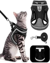 Breathable Cat Collars Harness Leash Escape Proof Pet Clothes Kitten Puppy Dogs Vest Adjustable Easy Control Reflective item4866686