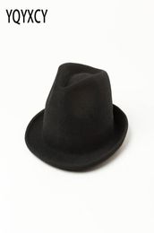 Wool Fedora Hat Autumn Winter Hats For Women Men Unisex Flanging Fashion Jazz Cap Felt Hats Top Vintage Ladies Red Black6153404